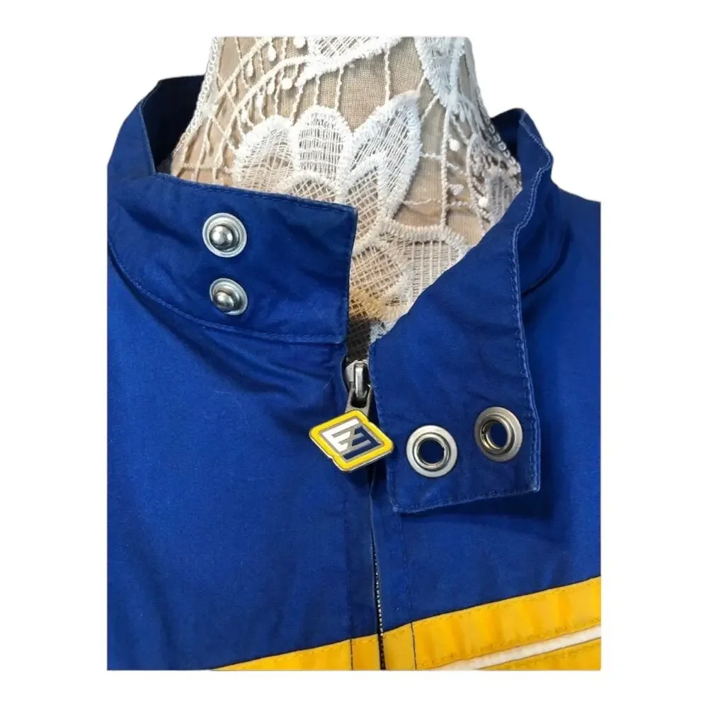 Y2K Enyce Racing Jacket Blue Yellow Logo Zip-Up XXL 2000s Streetwear